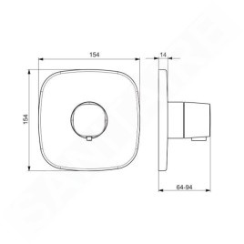 Hansa Living - Mitigeur de douche thermostatique encastré, chrome 81129583