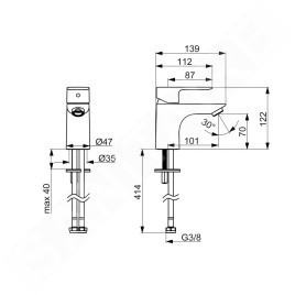 Hansa Basic - Mitigeur de lavabo, chrome 55422203