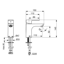 Hansa Basic - Mitigeur de lavabo, chrome 55522203