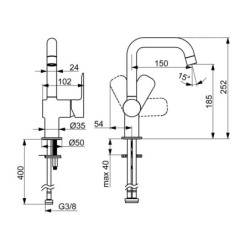 Hansa Basic - Mitigeur de lavabo, chrome 55542203