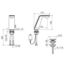 Hansa Electra - Mitigeur de lavabo électronique, Bluetooth, chrome 64912219