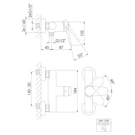 Steinberg 340 - Mitigeur de douche, noir 340 1200 S