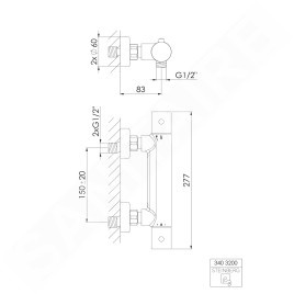 Steinberg 340 - Mitigeur thermostatique de douche, chrome 340 3200