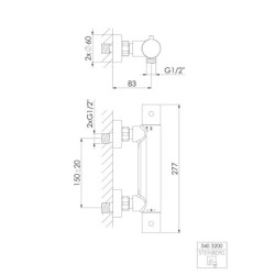 Steinberg 340 - Mitigeur thermostatique de douche, or brossé 340 3200 BG