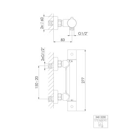 Steinberg 340 - Mitigeur de douche thermostatique, noir 340 3200 S