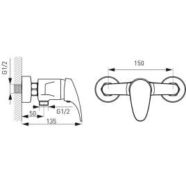 Novaservis Ferro One - Robinetterie de douche, chrome BFO7