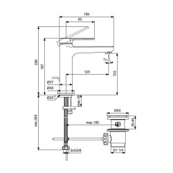 Ideal Standard Cerafine Nuovo - Mitigeur de lavabo avec vidage, chrome BD909AA