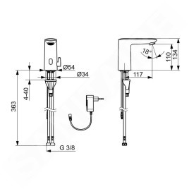 Hansa Electra - Mitigeur de lavabo électronique, alimentation secteur, Bluetooth, chrome 92002009