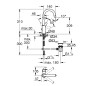 Grohe BauFlow - Mitigeur de lavabo avec vidage, chrome 23753000