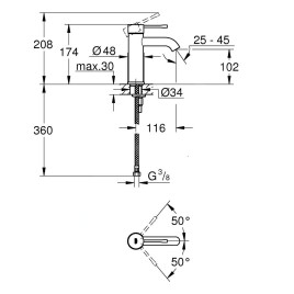 Grohe Essence - Mitigeur de lavabo S, supersteel 23590DC1