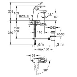 Grohe Eurostyle - Mitigeur de lavabo ES, dimension S, chrome 23374003