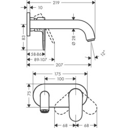 Hansgrohe Vernis Blend - Mitigeur de lavabo encastré, chrome 71576000