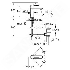 Grohe Lineare - Mitigeur de lavabo XS, chrome 32109001