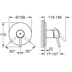 Grohe Concetto - Mitigeur de douche encastré, chrome 24053001