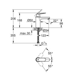 Grohe Eurosmart Cosmopolitan - Mitigeur de lavabo M, chrome/noir mat 23327KW0