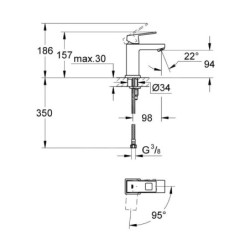 Grohe Eurocube - Mitigeur de lavabo ES, chrome 2339200E