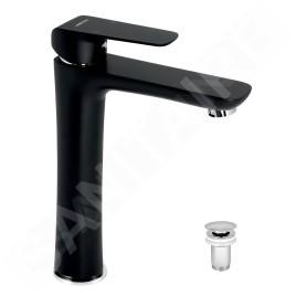 Novaservis Nobless Tina - Mitigeur de lavabo avec vidage, noir mat 38503,5