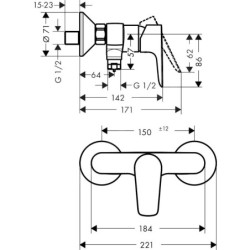 Hansgrohe Talis E - Mitigeur de douche, aspect doré poli 71760990