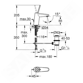 Grohe Eurodisc Joy - Mitigeur de lavabo, chrome 23425000