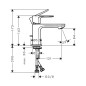 Hansgrohe Rebris S - Mitigeur de lavabo avec vidage, chrome 72510000