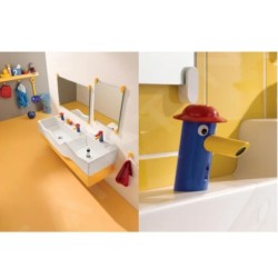 Geberit Bambini - Mitigeur lavabo électronique, enfant, alimentation secteur, multicolore 577660000