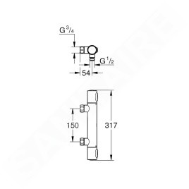 Grohe Precision Flow - Mitigeur de douche thermostatique, chrome 34799000
