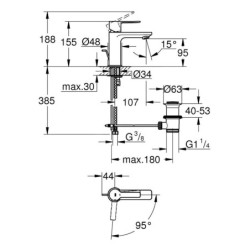 Grohe Lineare - Mitigeur de lavabo XS, chrome 23790001