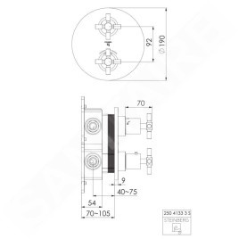 Steinberg 250 - Mitigeur thermostatique encastré pour 2 appareils, chrome 250 4133 3