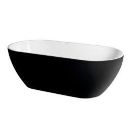 REDUTA Cast Marble Bain de qualité 150x75x46cm, Noir/Blanc