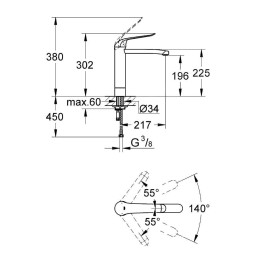 Grohe Euroeco Special - Mitigeur de lavabo, chrome 30208000