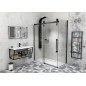 VOLCANO BLACK Porte de douche 1200 mm, verre clair