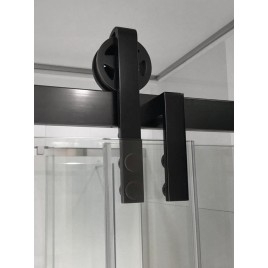 VOLCANO BLACK Porte de douche 1500 mm, verre clair
