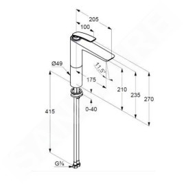 Kludi Balance - Mitigeur de lavabo, noir mat 522968775
