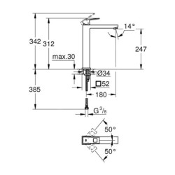 Grohe Eurocube - Mitigeur pour vasque, supersteel 23406DC0