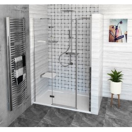 FORTIS Porte de douche à 3 couches 1500 mm, verre clair/gauche