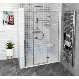 FORTIS Porte de douche à 3 couches 1500 mm, verre clair/droit