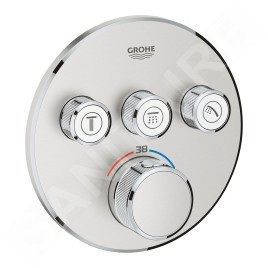 Grohe Grohtherm SmartControl - Mitigeur thermostatique encastré de douche, 3 sorties, supersteel 29121DC0