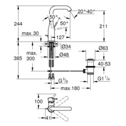 Grohe Essence - Mitigeur de lavabo L, Warm Sunset 32628DA1