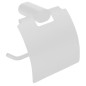 FLORI Support de papier toilette avec couvercle, tapis blanc