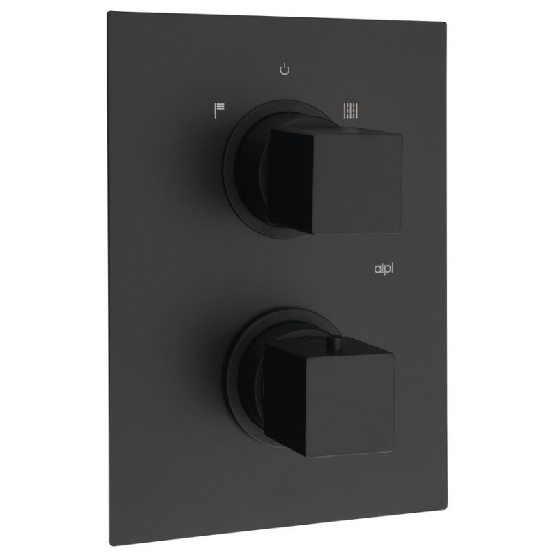 DIMY Robinet de douche thermostatique en béton, 2 voies, noir