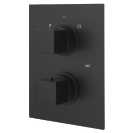 DIMY Robinet de douche thermostatique en béton, 2 voies, noir