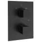 DIMY Robinet de douche thermostatique en béton, 2 voies, noir