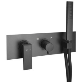 DIMY Mélangeur de douche en béton Tap inc Shower Handset, 2 voies, noir