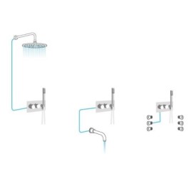 VIENNA Mélangeur de douche en béton Tap inc Shower Handset, 2 voies, bronze
