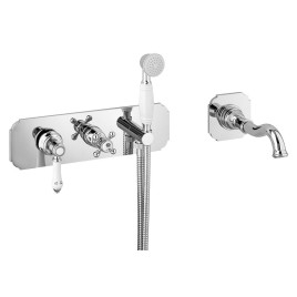 VIENNA Mixeur de bain en béton Tap inc Shower Handset, chrome