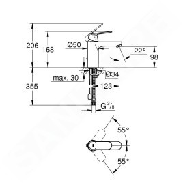 Grohe Eurosmart Cosmopolitan - Mitigeur de lavabo M, chrome 23326000
