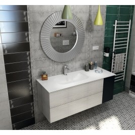TREOS Vanity Unité 110x53x50,5cm, noir mat