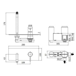 Paffoni Light - Mitigeur encastré avec corps, noir mat LIG105NO