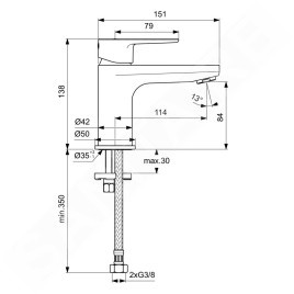 Ideal Standard Cerafine O - Mitigeur de lavabo, chrome BC696AA