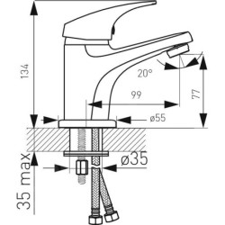 Novaservis Ferro One - Mitigeur de lavabo, chrome BFO2